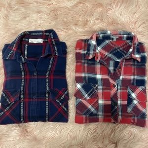 Button up plaid bundle size large